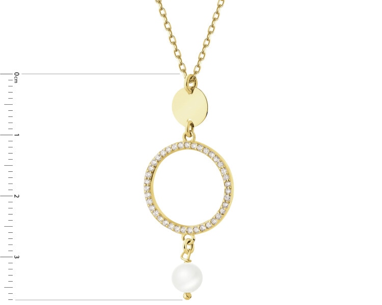 Gold-Plated Silver Necklace with Cubic Zirconia