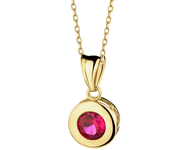 14 K Yellow Gold Pendant with Cubic Zirconia