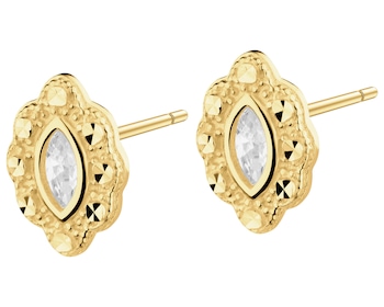 9 K Yellow Gold Earrings with Cubic Zirconia