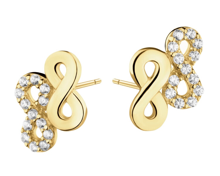 9 K Yellow Gold Earrings with Cubic Zirconia