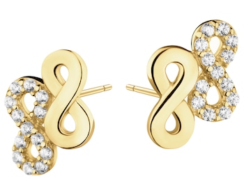 9 K Yellow Gold Earrings with Cubic Zirconia