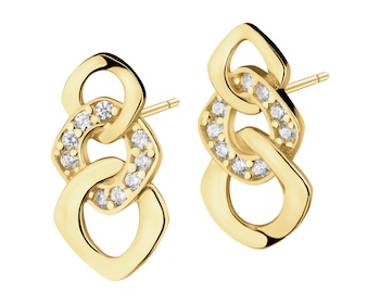 9 K Yellow Gold Earrings with Cubic Zirconia