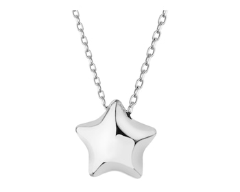 Rhodium Plated Silver Necklace 