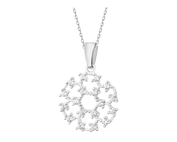 Rhodium Plated Silver Pendant with Cubic Zirconia