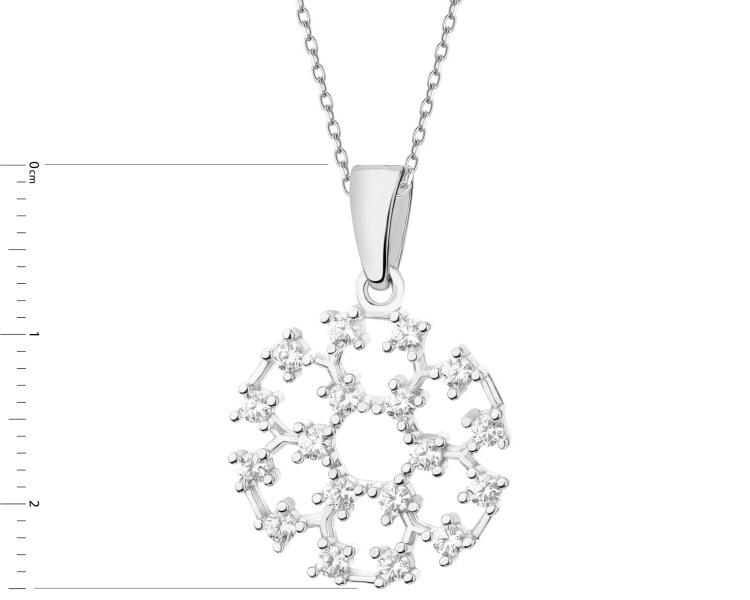 Rhodium Plated Silver Pendant with Cubic Zirconia