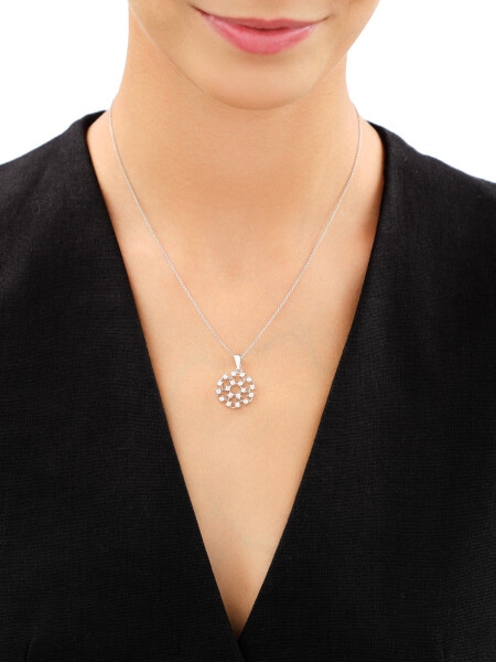 Rhodium Plated Silver Pendant with Cubic Zirconia