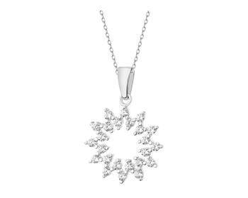 Rhodium Plated Silver Pendant with Cubic Zirconia