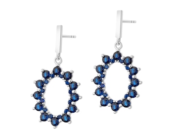 Rhodium Plated Silver Dangling Earring with Cubic Zirconia