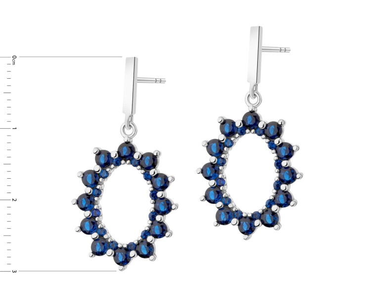 Rhodium Plated Silver Dangling Earring with Cubic Zirconia