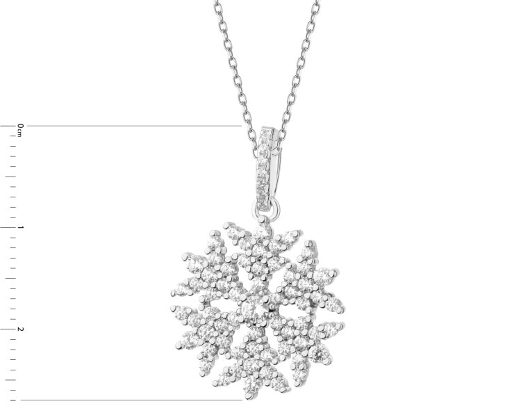 Rhodium Plated Silver Pendant with Cubic Zirconia