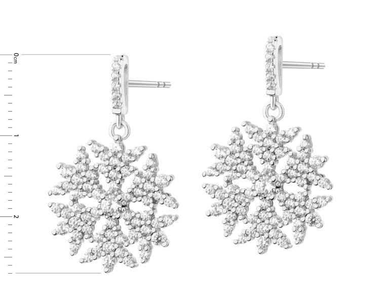 Kolczyki srebrne z cyrkoniami - śnieżynki