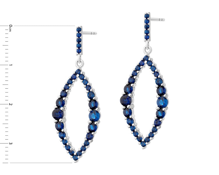 Rhodium Plated Silver Dangling Earring with Cubic Zirconia