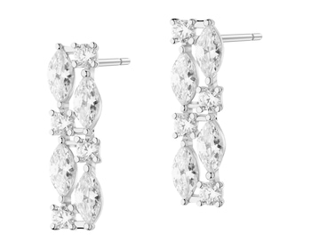 Rhodium Plated Silver Earrings with Cubic Zirconia