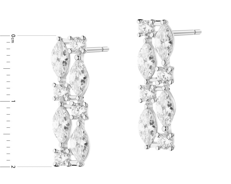 Rhodium Plated Silver Earrings with Cubic Zirconia