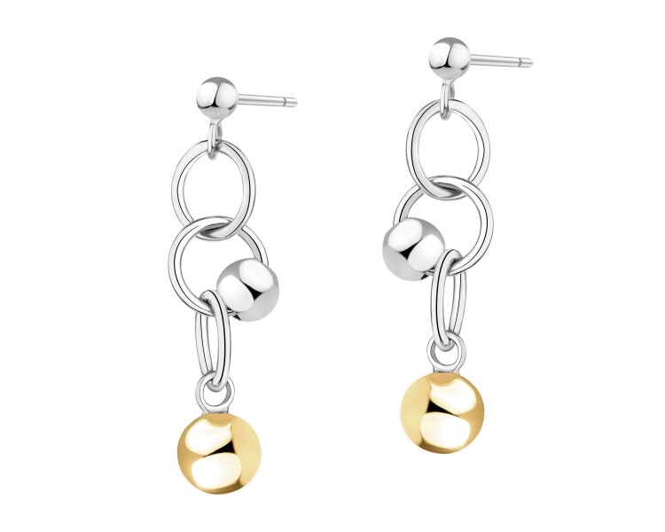 Rhodium-Plated Silver, Gold-Plated Silver Earrings 