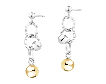 Rhodium-Plated Silver, Gold-Plated Silver Earrings 