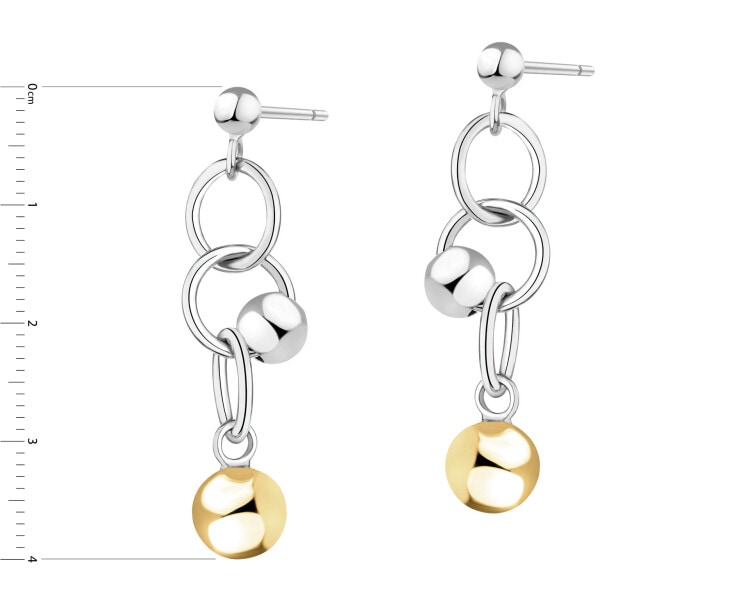 Rhodium-Plated Silver, Gold-Plated Silver Earrings