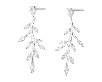 Rhodium Plated Silver Earrings with Cubic Zirconia