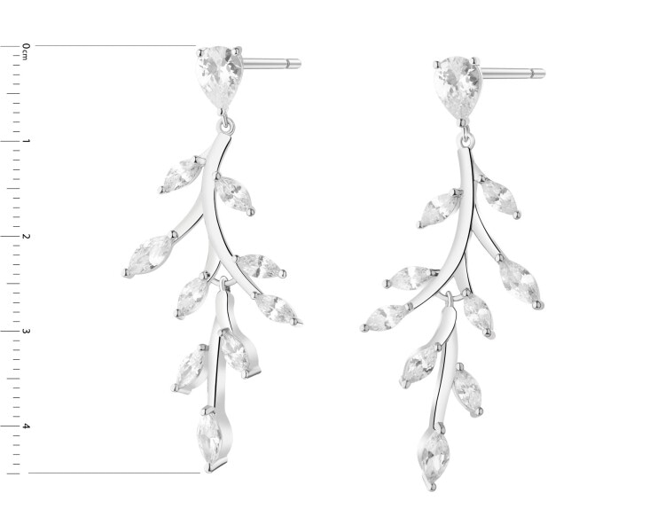 Rhodium Plated Silver Earrings with Cubic Zirconia