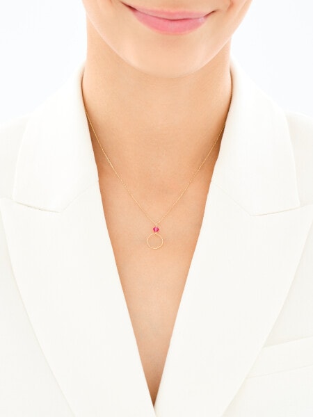 Złote kolczyki i naszyjnik z cyrkoniami - komplet - koła