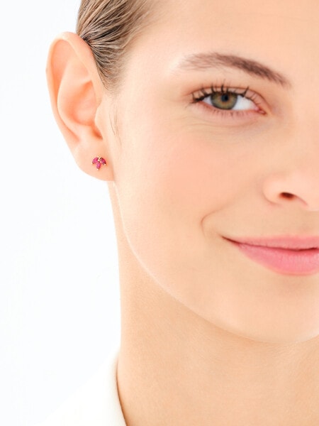 14 K Yellow Gold Set with Synthetic Ruby