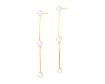 Stainless Steel Dangling Earring with Synthetic Pearl