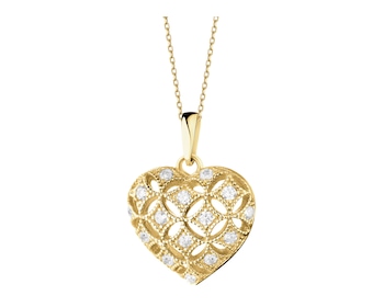 8 K Yellow Gold Pendant with Cubic Zirconia