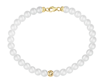 9 K Yellow Gold Bracelet with Pearl