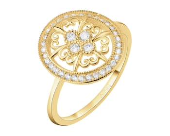 8 K Yellow Gold Ring with Cubic Zirconia