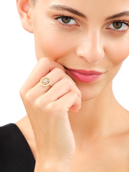 8 K Yellow Gold Ring with Cubic Zirconia