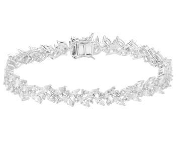 Rhodium Plated Silver Bracelet with Cubic Zirconia