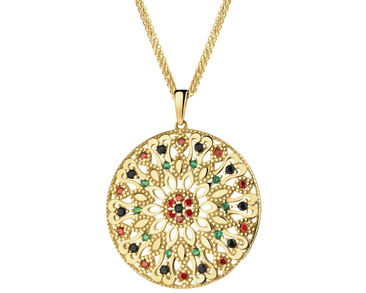 9 K Yellow Gold Pendant with Cubic Zirconia