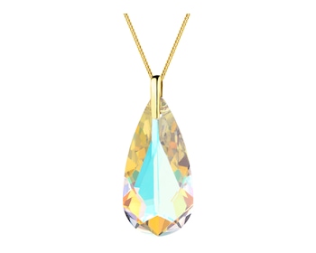 8 K Yellow Gold Pendant with Synthetic Crystal