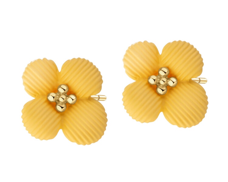 Gold-plated earrings - flowers