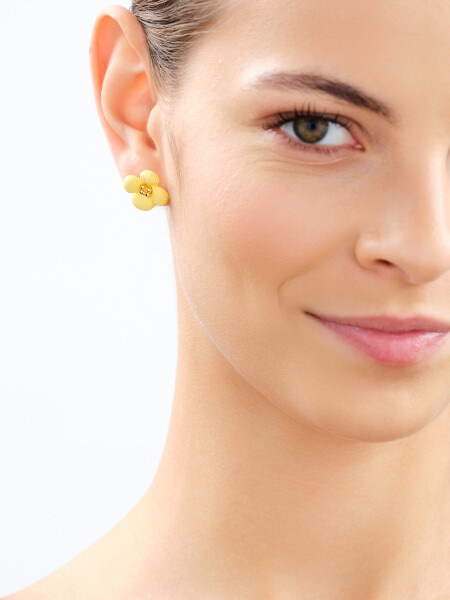 Gold-plated earrings - flowers