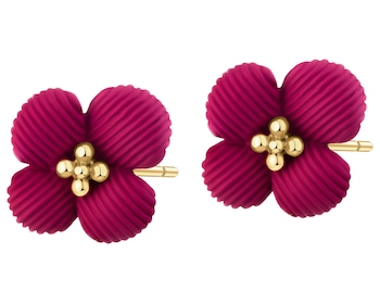 Gold-plated earrings - flowers