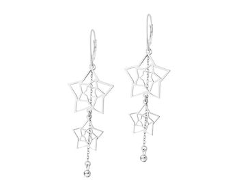 Rhodium Plated Silver Dangling Earring 