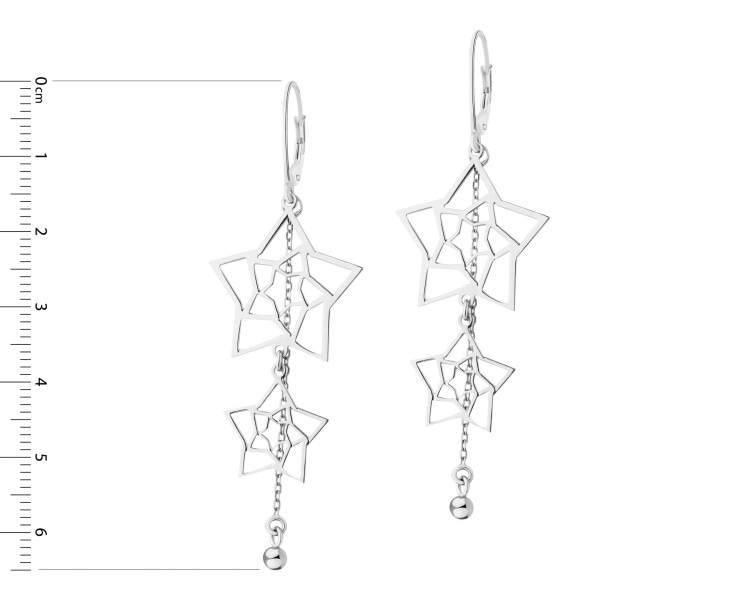 Rhodium Plated Silver Dangling Earring