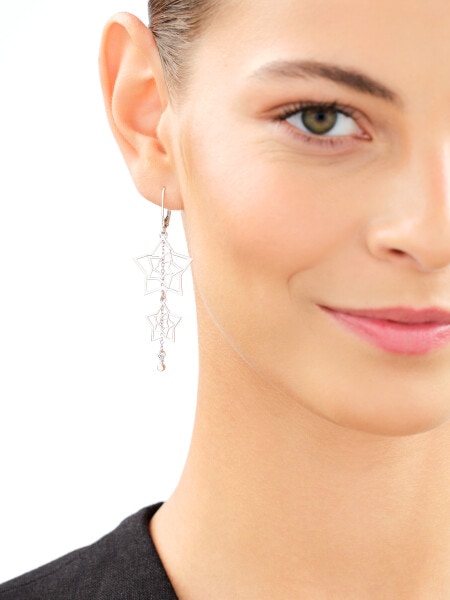 Rhodium Plated Silver Dangling Earring 