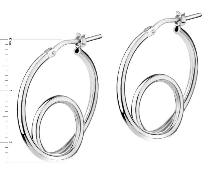Rhodium Plated Silver Hoop Earring