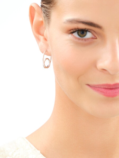 Rhodium Plated Silver Hoop Earring 