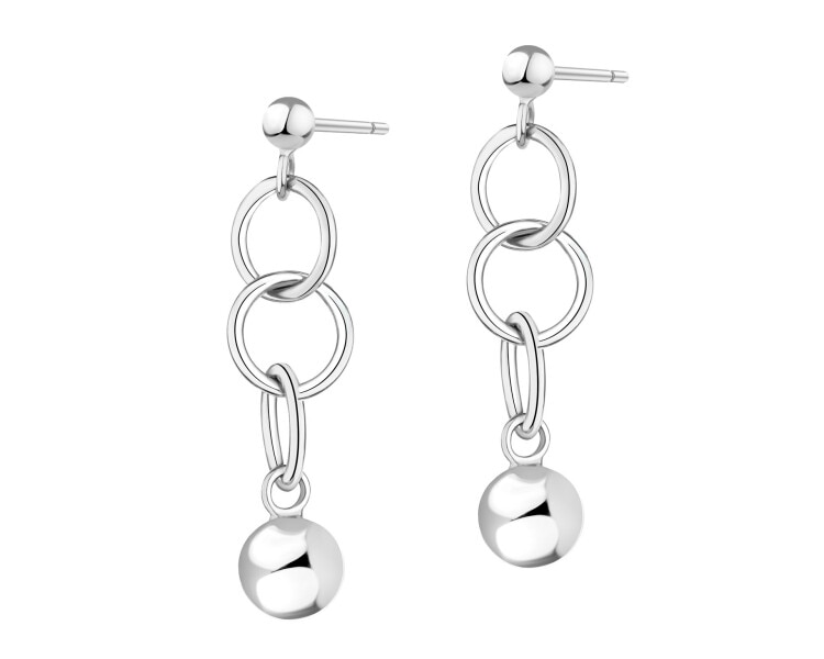 Rhodium Plated Silver Earrings 