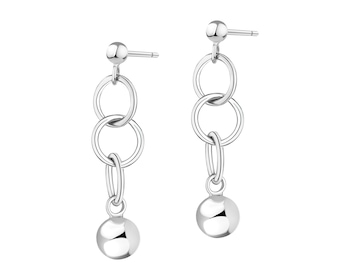 Rhodium Plated Silver Earrings 