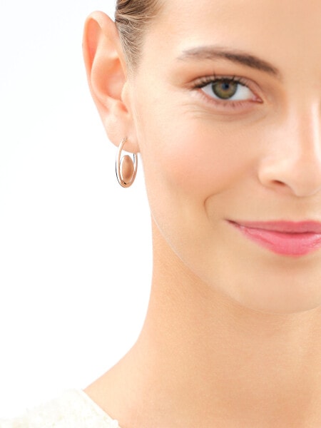 Rhodium Plated Silver Hoop Earring 