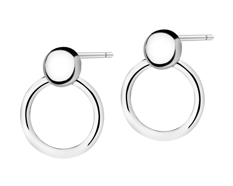 Rhodium Plated Silver Dangling Earring 