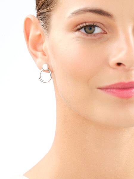 Rhodium Plated Silver Dangling Earring 