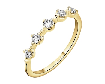 14 K Yellow Gold Ring with Diamonds - 0,25 ct - fineness 14 K