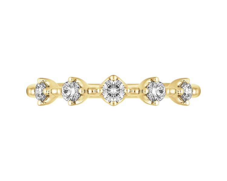 14 K Yellow Gold Ring with Diamonds - 0,25 ct - fineness 14 K