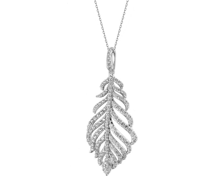 18 K Rhodium-Plated White Gold Pendant with Diamonds - 1,25 ct - fineness 18 K