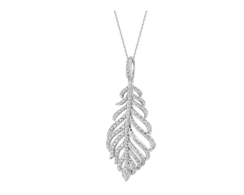 18 K Rhodium-Plated White Gold Pendant with Diamonds - 1,25 ct - fineness 18 K